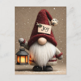 WINTER JOY: Cute Knitted Christmas Gnome Vykort