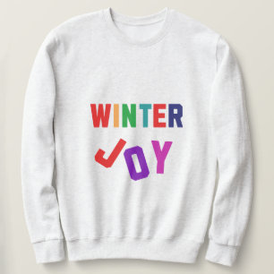 Winter Joy - Mysigt färglöst Brev Lång Ärmad Tröja