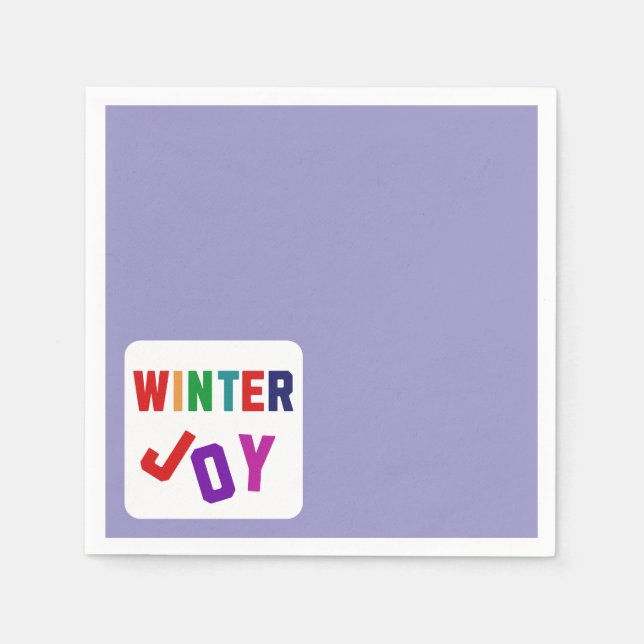 Winter Joy - Mysigt färglöst Brev Pappersservett (Framsidan)