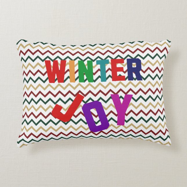 Winter Joy - Mysigt färglöst Brev Prydnadskudde (Framsidan)