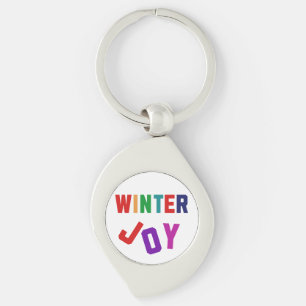 Winter Joy - Mysigt färglöst Brev Swirl Silverfärgad Nyckelring