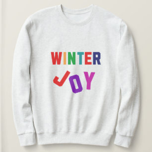 Winter Joy - Mysigt färglöst Brev T Shirt