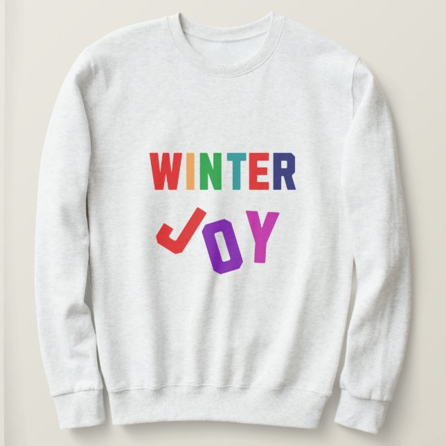 Winter Joy - Mysigt färglöst Brev T Shirt (Design framsida)