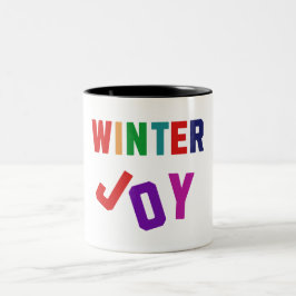 Winter Joy - Mysigt färglöst Brev Två-Tonad Mugg