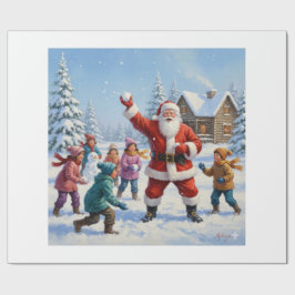 Winter Joy with Santa Claus Presentpapper