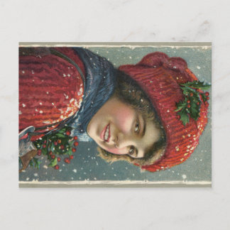 Winter Joys 1917 Litografi över kvinnor Vykort