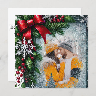 Winter jul evergreen gräns julkort