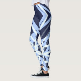 Winter Julafton Blue Grått Grått Retro Geometric M Leggings