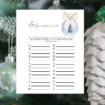 Winter julafton boll Baby namn tävling<br><div class="desc">Vattentärskvintern under babyduschen party.</div>