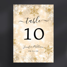 Winter  Julafton Helgdag Bröllop Guld Bordsnummer