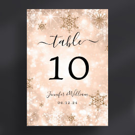Winter  Julafton Helgdag Bröllop Ro Guld Bordsnummer