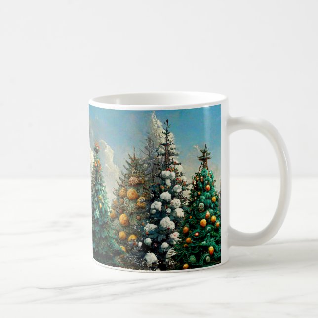 Winter Julgranar Nature Scene Kaffemugg (Höger)