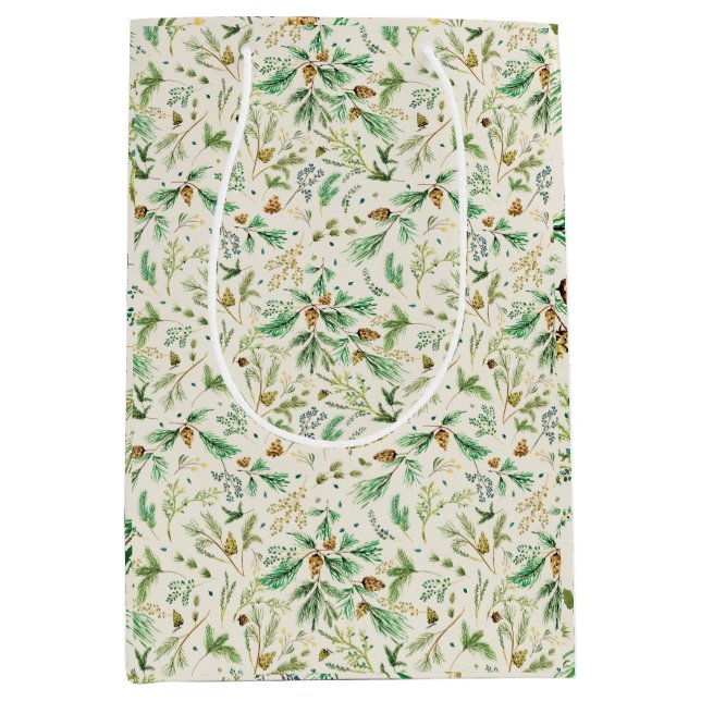 Winter Juniper Gräs om Benvit gift Bag (Framsidan)