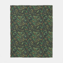 Winter Juniper Gräs på Black Background Blanket