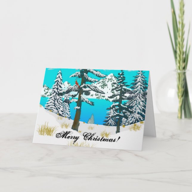 Winter Kardinal Helgkort (Framsida)