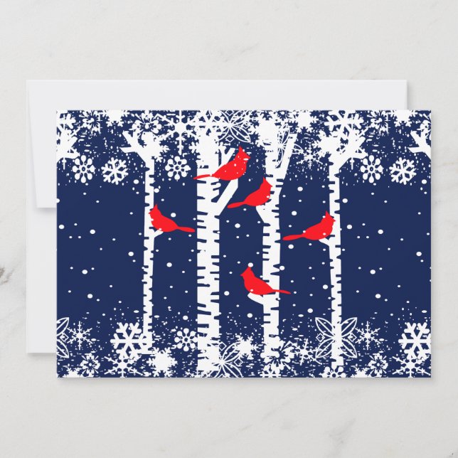 Winter-kardinalscen Julkort (Framsida)