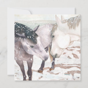 "Winter Kisses"-hälsningskort för häst Julkort