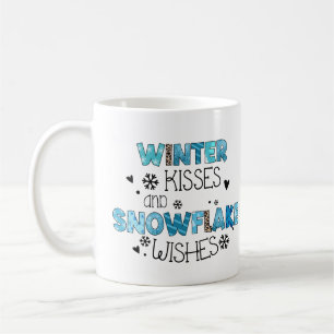 Winter Kisses och snöflake Önskemål-kaffe Mugg