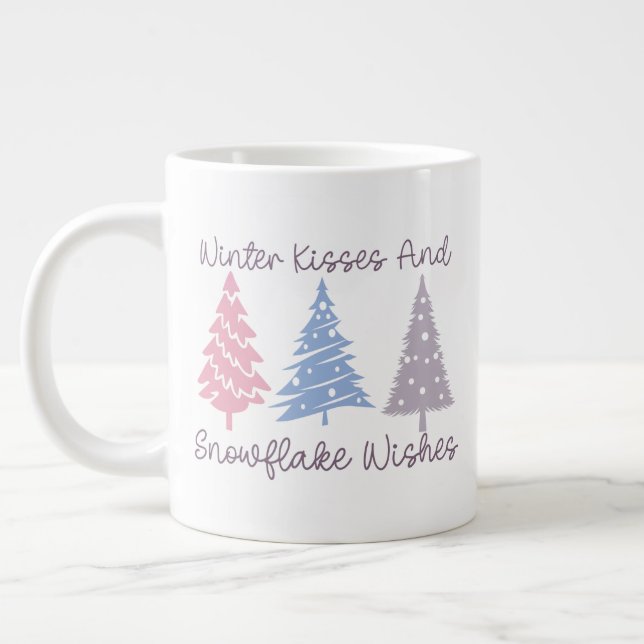 Winter Kisses och Snowflake Önskemål Jumbo Mugg (Vänster)