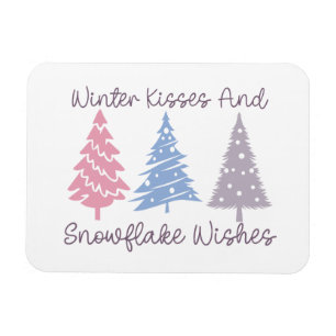 Winter Kisses och Snowflake Önskemål Magnet