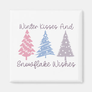 Winter Kisses och Snowflake Önskemål Magnet