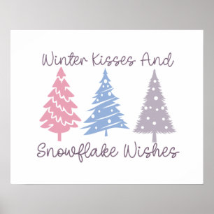 Winter Kisses och Snowflake Önskemål Poster