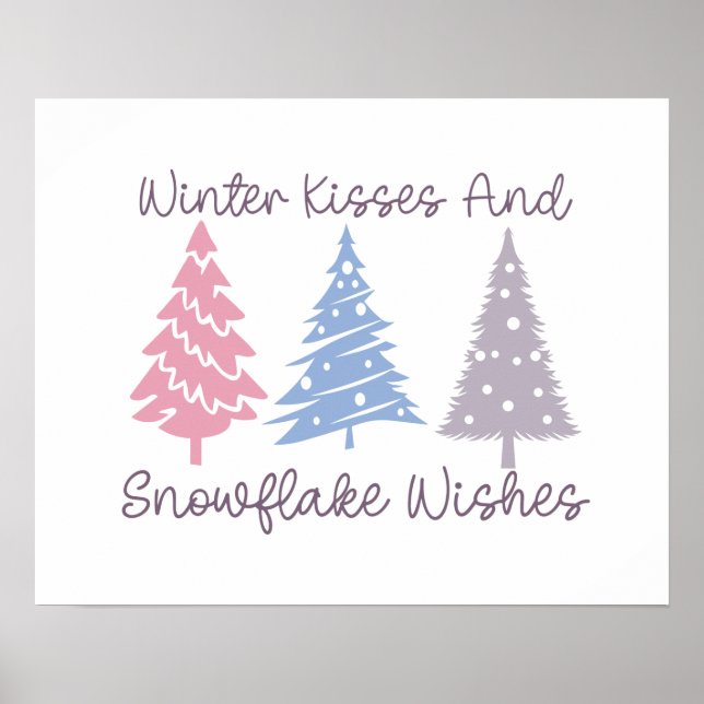 Winter Kisses och Snowflake Önskemål Poster (Framsidan)