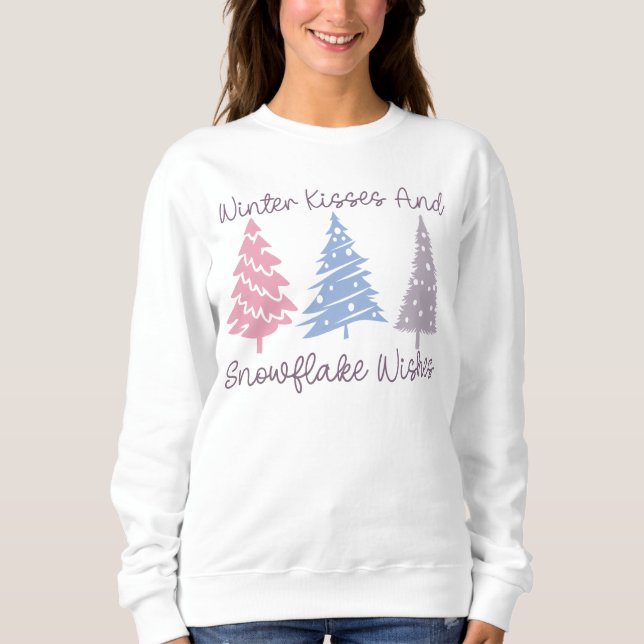 Winter Kisses och Snowflake Önskemål T Shirt (Framsida)