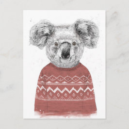 Winter koala (röd) vykort