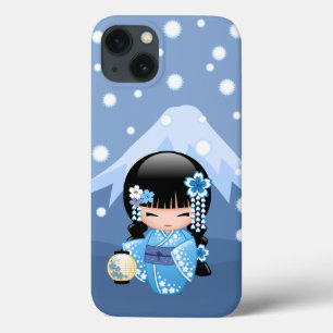 Winter Kokeshi Doll - Blue Mountain Geisha Girl
