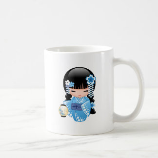 Winter Kokeshi Doll - Cute Japansk Geisha Girl Co Kaffemugg
