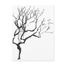 Winter kommer med Teckning-minimalism Wintery Träd