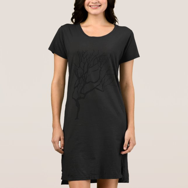 Winter kommer Trendiget Wintery Nature Träd Tee Shirt (Framsida)