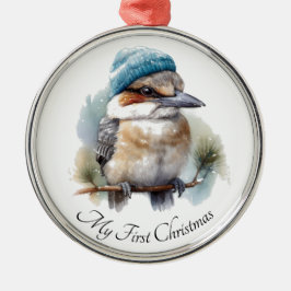 Winter Kookaburra Önskemål, anpassningsbar Julgransprydnad Metall