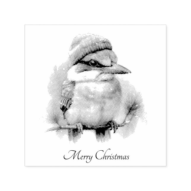 Winter Kookaburra Önskemål, anpassningsbar Självfärgande Stämpel (Design)
