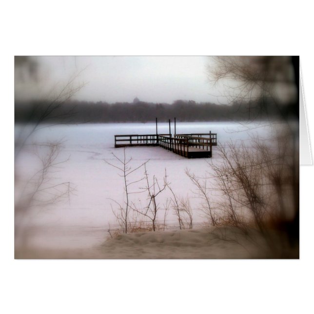 WINTER-KORT: Sjö Harriet, "Dock", Mpls., MN_ Hälsningskort (Framsidan Horizontal)
