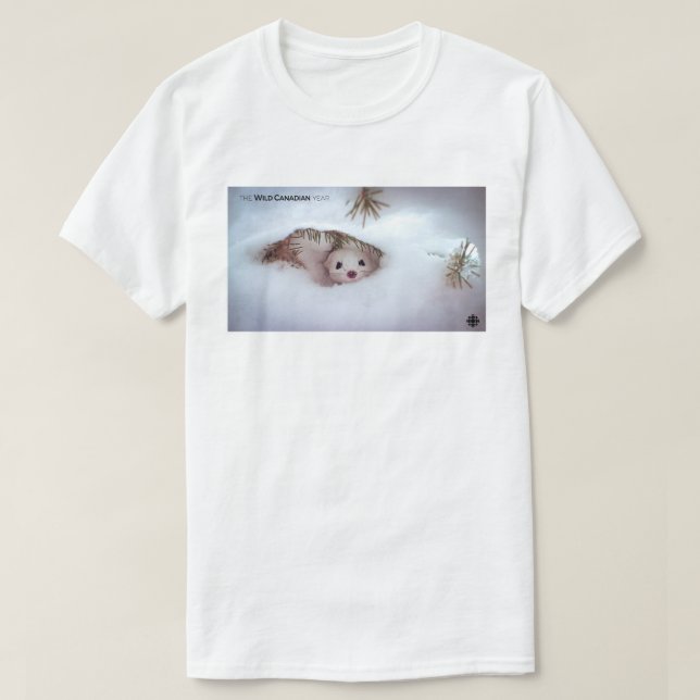 Winter-Kort-Tails Weasel T-shirt (Design framsida)