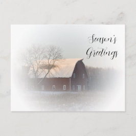 Winter Land Barn Business Säsonhälsningars Helg Vykort