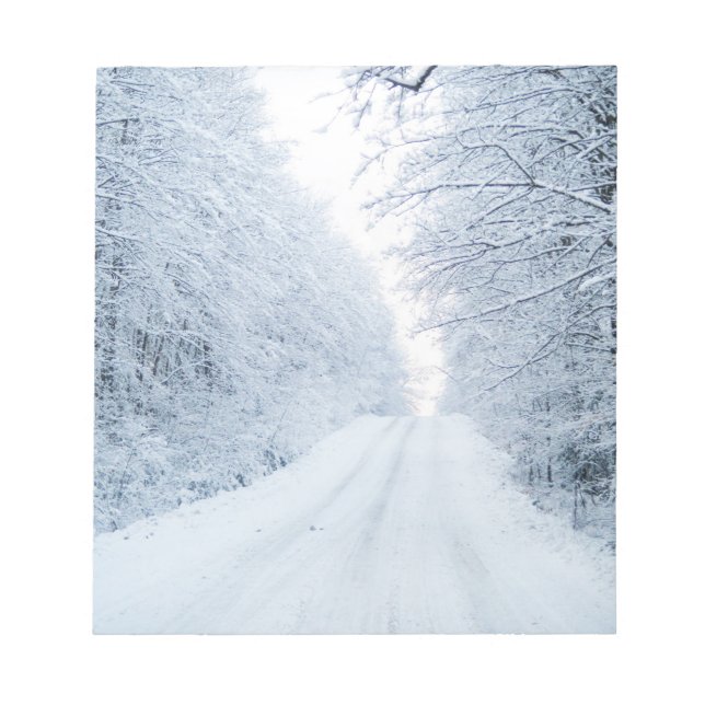Winter Land Road Scene Anteckningsblock (Framsida)