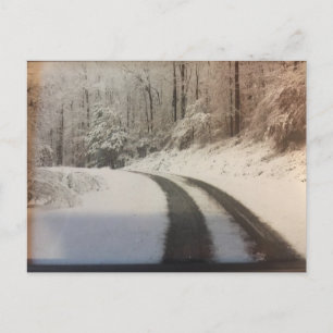 Winter Land Roads Vykort