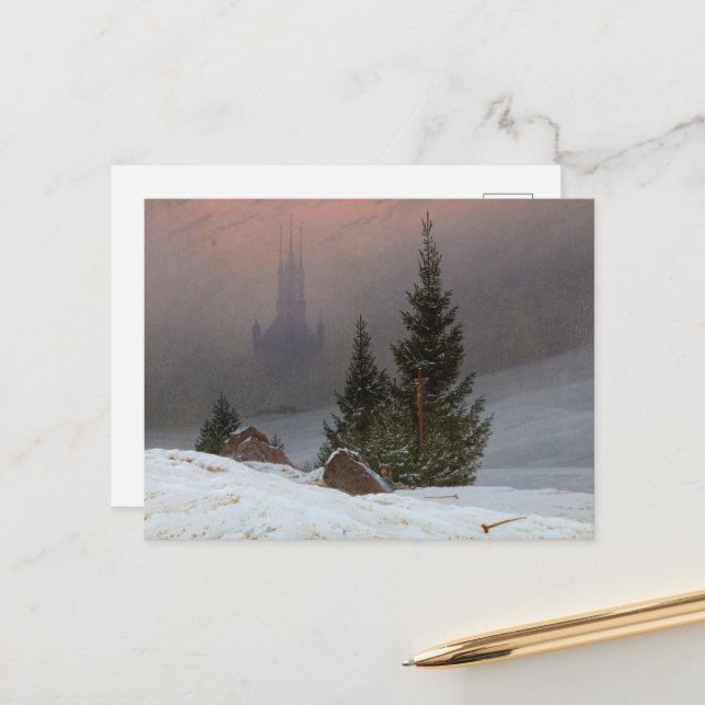 Winter Landscape by Caspar David Friedrich Helg Vykort (Fram/Back In Situ)