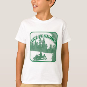 Winter Låt det snöa Snowmobile Slogan T-shirt
