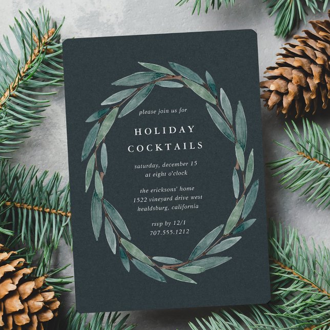 Winter Laurel | Helgdag Cocktail Party Inbjudningar (Skapare uppladdad)