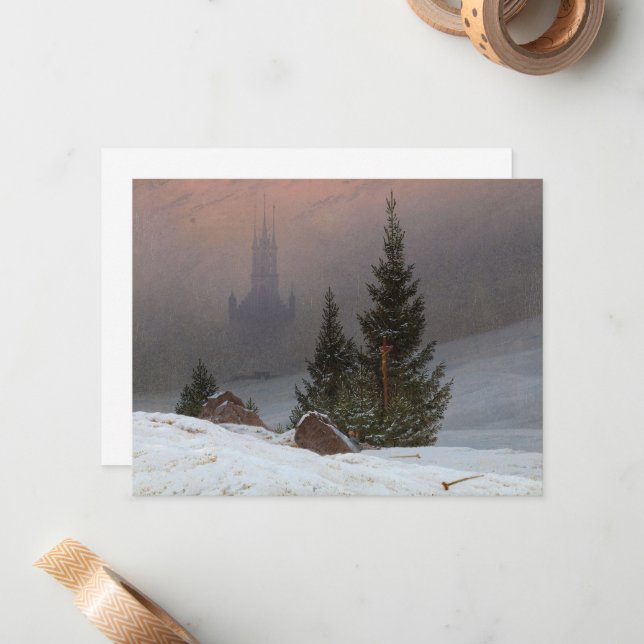 Winter Ligcape, 1811 av Caspar David Friedrich Anteckningskort (Fram/Back In Situ)