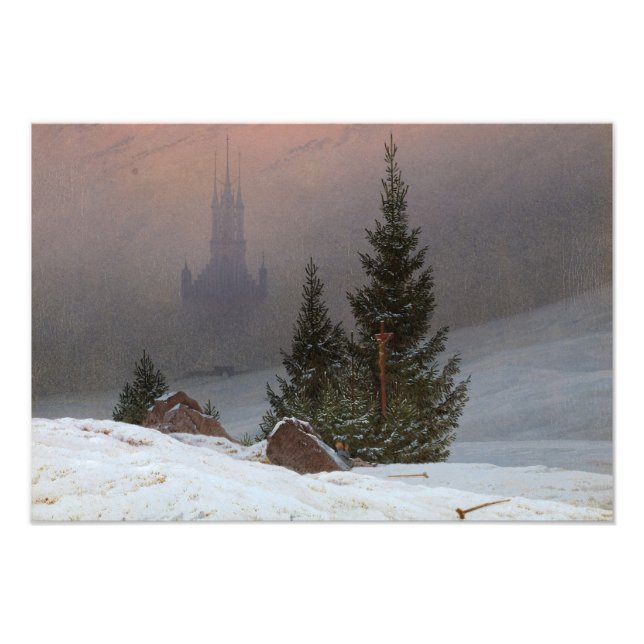 Winter Ligcape, 1811 av Caspar David Friedrich Fototryck (Framsidan)