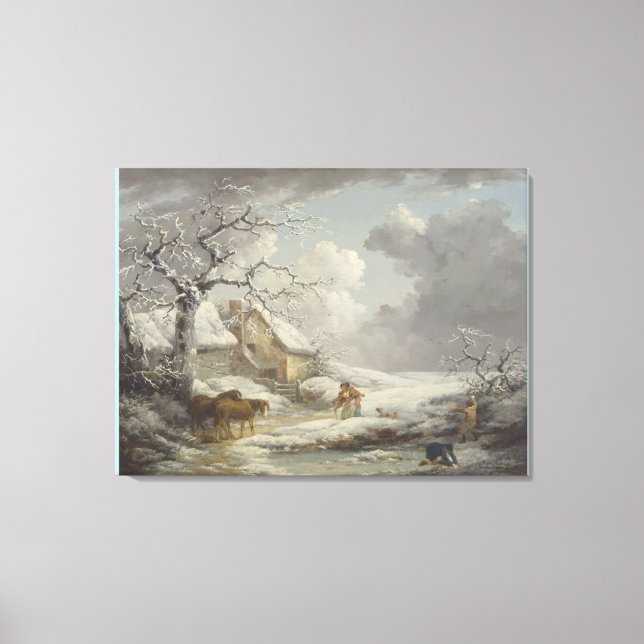 Winter Ligcape av George Morland Canvastryck (Framsida)