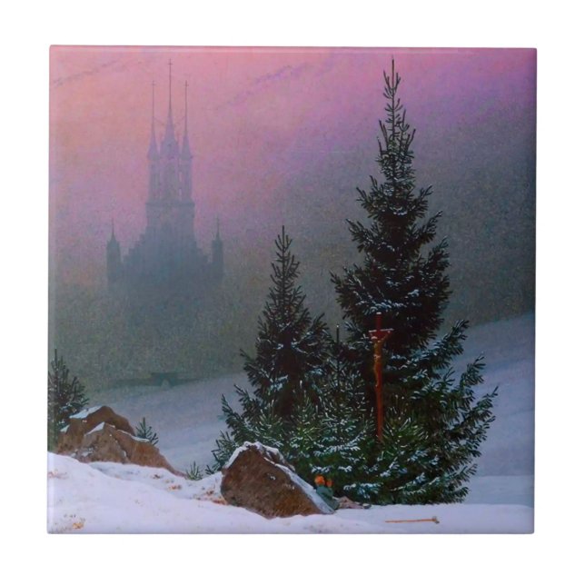 Winter Ligcape Caspar David Friedrich Kakelplatta (Framsidan)
