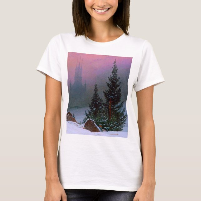 Winter Ligcape Caspar David Friedrich T Shirt (Framsida)