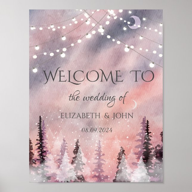 Winter Ligcape Greenpine Forest Poster (Framsidan)