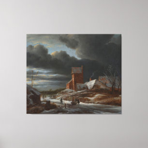 Winter Ligcape, Jacob Isaacksz. van Ruisdael, c. Canvastryck